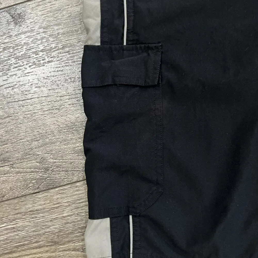 Vintage Y2K Nike Gray Tag Cargo Swim Shorts Board Surf Baggy Black - Men’s Large